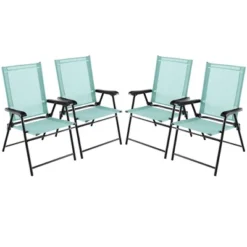 Tangkula Set Of 4 Patio Folding Chairs Outdoor Portable Pack Lawn Chairs W/ Armrests -OUTSUNNY Shop GUEST 00340624 2f4f 4fed 8f12 644794dbb4e9