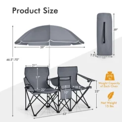 Portable Folding Picnic Double Chair W/Umbrella Table Cooler Beach Camping TurquoiseBlackRedGray 17 Portable Folding Picnic Double Chair W/Umbrella Table Cooler Beach Camping TurquoiseBlackRedGray -OUTSUNNY Shop GUEST 02d9a796 5be3 4121 9001 bc4b668fd2ec