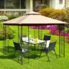Tangkula 2-Tiers 10'x10' Outdoor Canopy Gazebo Heavy-Duty Steel Frame Party Patio Large Canopy L-Shaped Gazebo Beige/Grey -OUTSUNNY Shop GUEST 0449bcdf 32ab 448e b28c 8e8e35f27083