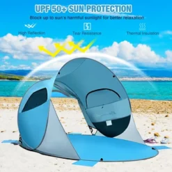 Costway Pop Up Beach Tent Anti-UV UPF 50 Plus Portable Sun Shelter For 3-4 Person -OUTSUNNY Shop GUEST 044a9793 2ce1 45a1 b375 bfb902e643a1