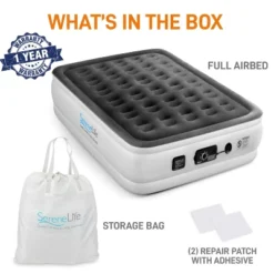 SereneLife Full Size Inflatable Premium Airbed Flocked PVC Mattress For Travel & Camping W/ Internal AC Pump, Storage Bag, & 2 Repair Patches (2 Pack) 8 SereneLife Full Size Inflatable Premium Airbed Flocked PVC Mattress For Travel & Camping W/ Internal AC Pump, Storage Bag, & 2 Repair Patches (2 Pack) -OUTSUNNY Shop GUEST 04ab2da1 1bcb 4325 bcaa 47c11a3d4679 1