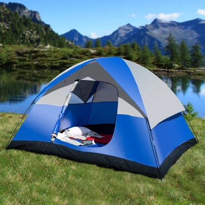 Leisure Sports 6-Person Waterproof Dome Tent For Camping - Blue/Grey 6 Leisure Sports 6-Person Waterproof Dome Tent For Camping - Blue/Grey - Image 4