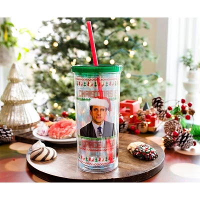 Silver Buffalo The Office "Christmas Is Cancelled" Carnival Cup With Lid And Straw | Holds 20 Ounces 5 Silver Buffalo The Office "Christmas Is Cancelled" Carnival Cup With Lid And Straw | Holds 20 Ounces - Image 3