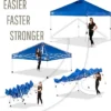 OneTouch 1010REC 10 Foot X 10 Foot Instant Shade Canopy Tent With Durabe Roof, Center Lock Technology, And Height Adjustable Legs, Blue