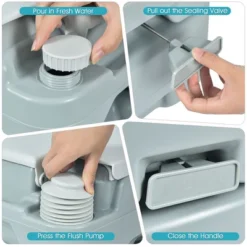 Costway 5.3 Gallon 20L Outdoor Portable Toilet W/ Level Indicator For RV Travel Camping -OUTSUNNY Shop GUEST 0a40b149 9876 4242 9d46 5f2a17e54c12