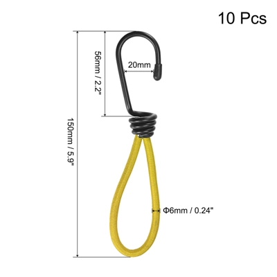 Unique Bargains Outdoor Camping Canopy Awning Cover Tent Elastic Cords With Hook 6" 10 Pcs 3 Unique Bargains Outdoor Camping Canopy Awning Cover Tent Elastic Cords With Hook 6" 10 Pcs