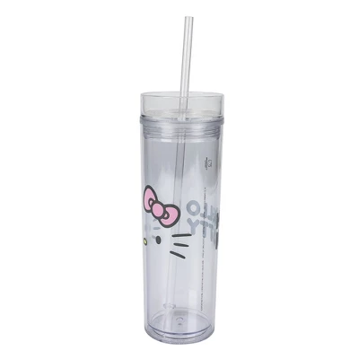 SANRIO Hello Kitty 16 Oz Slim Acrylic Travel Cup With Straw 3 SANRIO Hello Kitty 16 Oz Slim Acrylic Travel Cup With Straw