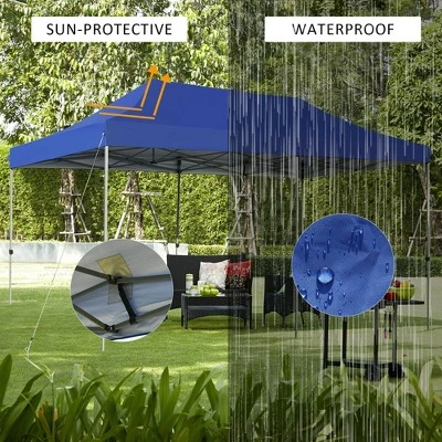 Costway 10'x20' Pop Up Canopy Tent Folding Heavy Duty Sun Shelter Adjustable W/Bag 6 Costway 10'x20' Pop Up Canopy Tent Folding Heavy Duty Sun Shelter Adjustable W/Bag - Image 4