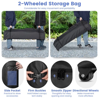 Costway 10x20ft Pop-Up Canopy Party Tent Sidewalls Portable Garage Car Shelter Wheeled 6 Costway 10x20ft Pop-Up Canopy Party Tent Sidewalls Portable Garage Car Shelter Wheeled - Image 4