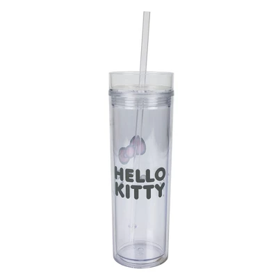 SANRIO Hello Kitty 16 Oz Slim Acrylic Travel Cup With Straw 5 SANRIO Hello Kitty 16 Oz Slim Acrylic Travel Cup With Straw - Image 3