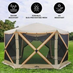 Hike Crew Outdoor Screened Instant Pop Up Gazebo Tent For Camping