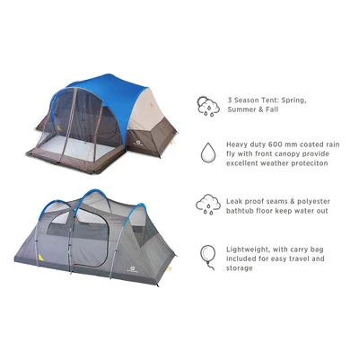 Outbound 8 Person 3 Season Easy Up Camping Dome Tent With Rainfly & Porch 5 Outbound 8 Person 3 Season Easy Up Camping Dome Tent With Rainfly & Porch - Image 3