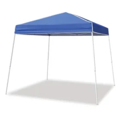 Z-Shade 10 X 10 Foot Angled Leg Outdoor Canopy Tent With A Push Button Locking System And Z-Shade 4 Pack Of Heavy Duty Leg Weight Bags, Blue