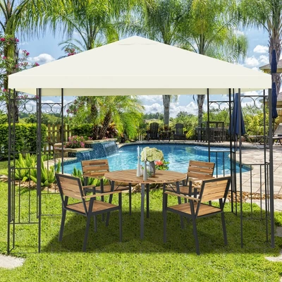 Costway 10'x10' Patio Gazebo Canopy Tent Steel Frame Shelter Patio Party Awning 3 Costway 10'x10' Patio Gazebo Canopy Tent Steel Frame Shelter Patio Party Awning