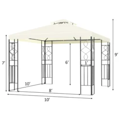 Tangkula 2-Tiers 10'x10'Outdoor Canopy Gazebo Art Steel Frame Party Patio Large Canopy Gazebo W/Netting -OUTSUNNY Shop GUEST 1529d8eb 9e38 4589 a7c7 b63cffb53cb7