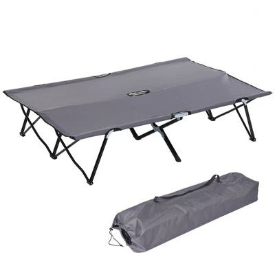 Outsunny 2 Person Folding Camping Cot, Portable Sleeping Cot With Carry Bag 11 Outsunny 2 Person Folding Camping Cot, Portable Sleeping Cot With Carry Bag - Image 9