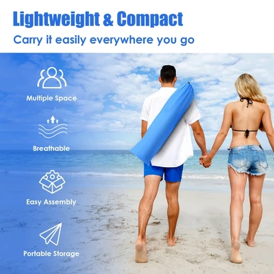 Costway 3-4 Person Easy Pop Up Beach Tent UPF 50Plus Portable Sun Shelter Orange/Blue 11 Costway 3-4 Person Easy Pop Up Beach Tent UPF 50Plus Portable Sun Shelter Orange/Blue - Image 9