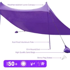 Costway Family Beach Tent Canopy W/4 Poles Sandbag Anchors 10'x9' UPF50+ Purple/Green/Blue -OUTSUNNY Shop GUEST 188d54e7 dbd4 4287 be02 f4bf30db22df