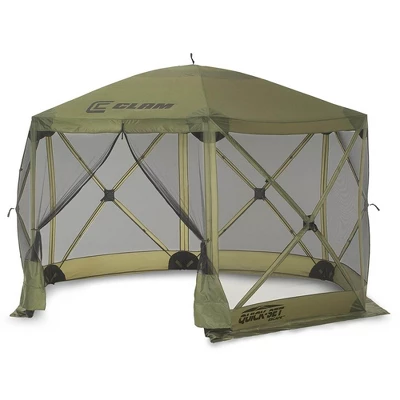 CLAM Quick-Set Escape 12 X 12 Foot Portable Pop-Up Camping Outdoor Gazebo Screen Tent Canopy Shelter And Carry Bag With Wind And Sun Panels Sets, Green 3 CLAM Quick-Set Escape 12 X 12 Foot Portable Pop-Up Camping Outdoor Gazebo Screen Tent Canopy Shelter And Carry Bag With Wind And Sun Panels Sets, Green
