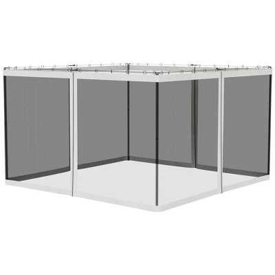 Outsunny Universal Replacement Mesh Sidewall Netting For Patio Gazebos And Canopy Tents With Zippers, (Sidewall Only) 10 Outsunny Universal Replacement Mesh Sidewall Netting For Patio Gazebos And Canopy Tents With Zippers, (Sidewall Only) - Image 8