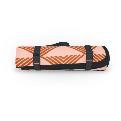 June Journal Triangular Lines In Terracotta Picnic Blanket - Deny Designs 3 June Journal Triangular Lines In Terracotta Picnic Blanket - Deny Designs