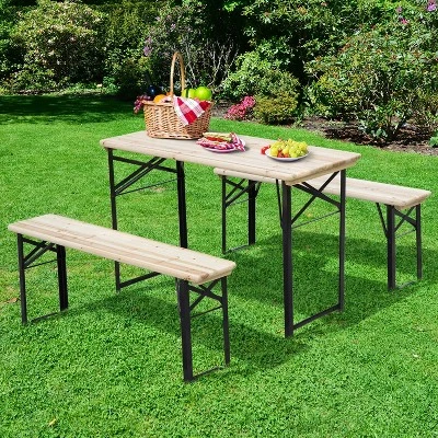 Outsunny 6' Portable Picnic Table And Bench Set, Outdoor Wooden Folding Camping Dining Table Set For Patio Garden Outdoor Activities 3 Outsunny 6' Portable Picnic Table And Bench Set, Outdoor Wooden Folding Camping Dining Table Set For Patio Garden Outdoor Activities