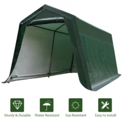 Costway 10'x10' Patio Tent Carport Storage Shelter Shed Car Canopy Heavy Duty Green -OUTSUNNY Shop GUEST 1c4283aa 3db3 4821 a97c 3faa2382a692