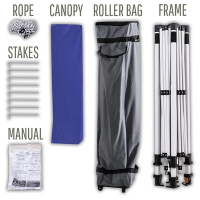 OneTouch 1010REC 10 Foot X 10 Foot Instant Shade Canopy Tent With Durabe Roof, Center Lock Technology, And Height Adjustable Legs, Blue 4 OneTouch 1010REC 10 Foot X 10 Foot Instant Shade Canopy Tent With Durabe Roof, Center Lock Technology, And Height Adjustable Legs, Blue - Image 2