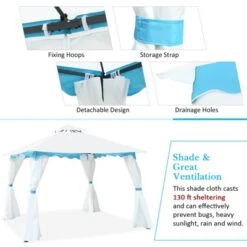 Tangkula 2 Tier 10'x10'Patio Steel Gazebo Outdoor Canopy Tent Steel Frame Shelter Awning W/Side Walls For Patio Yard Garden -OUTSUNNY Shop GUEST 1df81493 5f54 42f0 9669 6123896e6de0