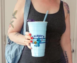 Silver Buffalo Disney Lilo & Stitch "Thirsty" Tumbler With Lid And Straw | Holds 32 Ounces -OUTSUNNY Shop GUEST 1e29d86f 0a74 4e5e b2e6 2a6305765995