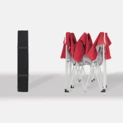 Z-Shade 10 X 10 Foot Push Button Angled Leg Instant Shade Outdoor Canopy Tent Portable Shelter With Steel Frame And Storage Bag, Red -OUTSUNNY Shop GUEST 1e52fa04 8c13 4e27 9af3 d780c978e4a4