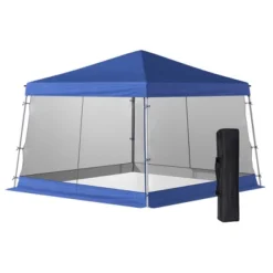 Outsunny 12' X 12' Pop Up Canopy, Foldable Canopy Tent With Carrying Bag, Mesh Sidewalls And 3-Level Adjustable Height For Outdoor, Garden, Patio, Party -OUTSUNNY Shop GUEST 2050aabf 2299 4fad 9f32 d6110f68a72c
