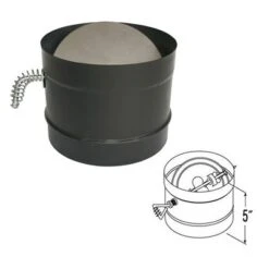 DuraVent 6 Inches 24 Gauge Steel Single Wall Air Insulated Damper Section As Wood Burning Stove Top Connecting Adapter, Black -OUTSUNNY Shop GUEST 216408d8 97fe 4075 836e 6a93a023b5a5