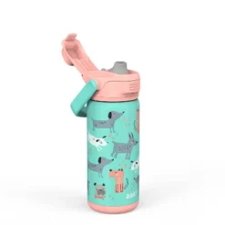 Zak Designs Antimicrobial 14oz Stainless Steel Double Wall Vacuum Beacon Water Bottle