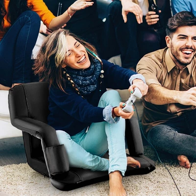 Costway Stadium Seat For Bleachers With Back Support 6 Reclining Positions Padded Cushion 3 Costway Stadium Seat For Bleachers With Back Support 6 Reclining Positions Padded Cushion