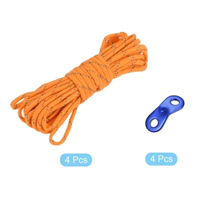 Unique Bargains Tent Ropes Nylon Reflective Guyline Cord With Aluminum Cord Adjusters For Camping Hiking 4 Unique Bargains Tent Ropes Nylon Reflective Guyline Cord With Aluminum Cord Adjusters For Camping Hiking - Image 2
