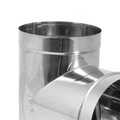 DuraVent DuraBlack 430 Stainless Steel, Durable And Easy Installation Single Wall Wood Burning Stove Pipe Connector Tee, Silver 4 DuraVent DuraBlack 430 Stainless Steel, Durable And Easy Installation Single Wall Wood Burning Stove Pipe Connector Tee, Silver - Image 2
