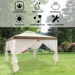 10’x 10’ 2-tier Canopy Gazebo Tent Outdoor Netting Picnic Party Sun Shade -OUTSUNNY Shop GUEST 2bccc46e 9f23 4e09 b187 ec6ec439bb59