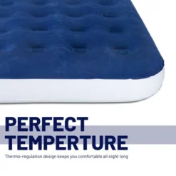 Continental Sleep, 14" Air Mattress With Comfort Coil Technology And High Capacity Pump, Good For Camping, Home And Portable Travel, Twin, Blue.