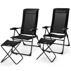 Tangkula 4 PCS Outdoor Wicker Chaise Lounge Patio Lounge Chair Ottoman Set Camp Chairs W/7-Gear Adjustable Backrest -OUTSUNNY Shop GUEST 2d135271 a53e 4b17 8069 644144f54831