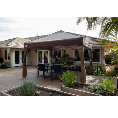 Z- Shade 12 X 12 Foot Lawn, Garden, And Outdoor Event Portable Canopy Tent With Stylish Skirts, Rolling Bag, And Reliable Stake Kit, Tan 4 Z- Shade 12 X 12 Foot Lawn, Garden, And Outdoor Event Portable Canopy Tent With Stylish Skirts, Rolling Bag, And Reliable Stake Kit, Tan - Image 2