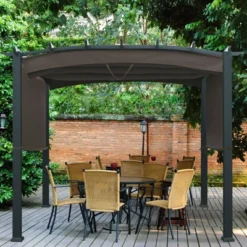 Tangkula Outdoor Retractable Pergola 10 X 10ft Patio Pergola Gazebo Sun Shade Shelter Canopy W/Heavy Duty Steel Frame For Beach -OUTSUNNY Shop GUEST 304a243c 1b6d 43cd b1a5 28e3acda9e0c