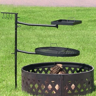 Sunnydaze Decor Sunnydaze Outdoor Camping Or Backyard Steel Adjustable Cooking Grilling Fire Pit BBQ Stake With 2 Swivel Swing Grates 12 Sunnydaze Decor Sunnydaze Outdoor Camping Or Backyard Steel Adjustable Cooking Grilling Fire Pit BBQ Stake With 2 Swivel Swing Grates - Image 10