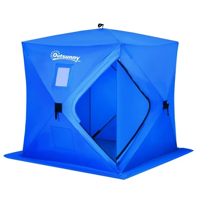 Outsunny 2 Person Ice Fishing Shelter, Waterproof Oxford Fabric Portable Pop-up Ice Tent With Bag For Outdoor Fishing 5 Outsunny 2 Person Ice Fishing Shelter, Waterproof Oxford Fabric Portable Pop-up Ice Tent With Bag For Outdoor Fishing - Image 3