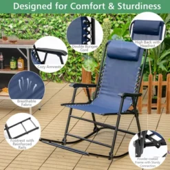 Costway Folding Zero Gravity Rocking Chair Rocker Porch Outdoor Patio Headrest Blue 16 Costway Folding Zero Gravity Rocking Chair Rocker Porch Outdoor Patio Headrest Blue -OUTSUNNY Shop GUEST 338a0501 2a62 4193 9b26 79dbbeb60b4d
