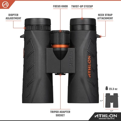 Athlon Optics Midas G2 UHD Binoculars With Eye Relief For Adults And Kids, High-Powered Binoculars For Hunting, Birdwatching, And More 3 Athlon Optics Midas G2 UHD Binoculars With Eye Relief For Adults And Kids, High-Powered Binoculars For Hunting, Birdwatching, And More