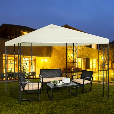 Costway 10'x10' Patio Gazebo Canopy Tent Steel Frame Shelter Patio Party Awning 4 Costway 10'x10' Patio Gazebo Canopy Tent Steel Frame Shelter Patio Party Awning - Image 2