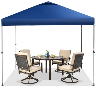 Costway Patio 10x10ft Outdoor Instant Pop-up Canopy Folding Tent Sun Shelter UV50+ Gray/Blue/White 4 Costway Patio 10x10ft Outdoor Instant Pop-up Canopy Folding Tent Sun Shelter UV50+ Gray/Blue/White - Image 2