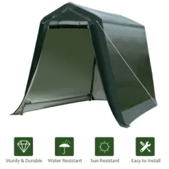 Costway 6'x8' Patio Tent Carport Storage Shelter Shed Car Canopy Heavy Duty Green -OUTSUNNY Shop GUEST 36d11c85 67cc 49dd 99ca 51a6065a089c