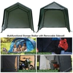 Costway 10'x10' Patio Tent Carport Storage Shelter Shed Car Canopy Heavy Duty Green -OUTSUNNY Shop GUEST 36f3aa75 fe68 42a7 9c85 4b5fe8419c22